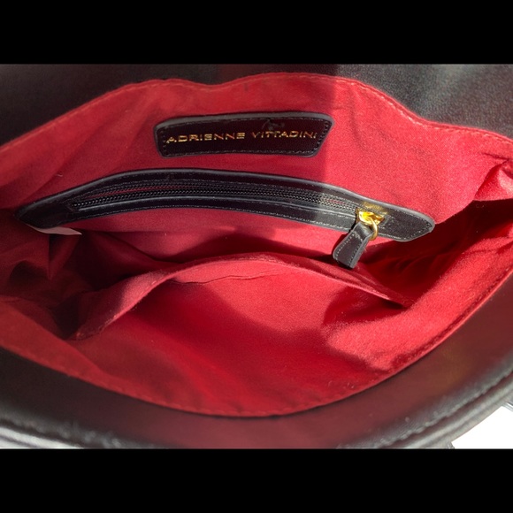 Adrienne Vittadini Crossbody Handbag Black Leather Purse 30182 - Picture 9 of 12